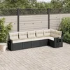 Image de Vidaxl Salon De Jardin 6 Pcs Avec Coussins Noir RÃ©sine TressÃ©e