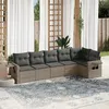 Image de Vidaxl Salon De Jardin 6 Pcs Avec Coussins Gris RÃ©sine TressÃ©e