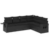 Image de Vidaxl Salon De Jardin 6 Pcs Avec Coussins Noir RÃ©sine TressÃ©e