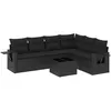 Image de Vidaxl Salon De Jardin 7 Pcs Avec Coussins Noir RÃ©sine TressÃ©e