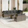 Image de Vidaxl Salon De Jardin 9 Pcs Avec Coussins Gris RÃ©sine TressÃ©e