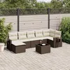 Image de Vidaxl Salon De Jardin 8 Pcs Avec Coussins Marron RÃ©sine TressÃ©e