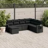 Image de Vidaxl Salon De Jardin 7 Pcs Avec Coussins Noir RÃ©sine TressÃ©e