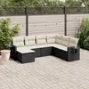 Image de Vidaxl Salon De Jardin 7 Pcs Avec Coussins Noir RÃ©sine TressÃ©e