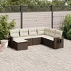 Image de Vidaxl Salon De Jardin Avec Coussins 7 Pcs Marron RÃ©sine TressÃ©e