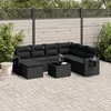 Image de Vidaxl Salon De Jardin 8 Pcs Avec Coussins Noir RÃ©sine TressÃ©e