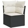 Image de Vidaxl Salon De Jardin 8 Pcs Avec Coussins Noir RÃ©sine TressÃ©e