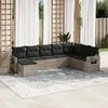 Image de Vidaxl Salon De Jardin 8 Pcs Avec Coussins Gris Clair RÃ©sine TressÃ©e