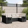 Image de Vidaxl Salon De Jardin 6 Pcs Avec Coussins Noir RÃ©sine TressÃ©e