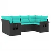 Image de Vidaxl Salon De Jardin 6 Pcs Avec Coussins Noir RÃ©sine TressÃ©e