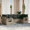 Image de Vidaxl Salon De Jardin 6 Pcs Avec Coussins Gris Clair RÃ©sine TressÃ©e