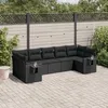 Image de Vidaxl Salon De Jardin 7 Pcs Avec Coussins Noir RÃ©sine TressÃ©e