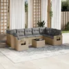 Image de Vidaxl Salon De Jardin Avec Coussins 10 Pcs Beige RÃ©sine TressÃ©e