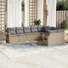 Image de Vidaxl Salon De Jardin Avec Coussins 9 Pcs Beige RÃ©sine TressÃ©e