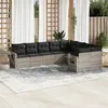 Image de Vidaxl Salon De Jardin 9 Pcs Avec Coussins Gris Clair RÃ©sine TressÃ©e