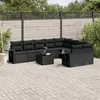Image de Vidaxl Salon De Jardin 10 Pcs Avec Coussins Noir RÃ©sine TressÃ©e