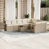 Image de Vidaxl Salon De Jardin Avec Coussins 10 Pcs Beige RÃ©sine TressÃ©e