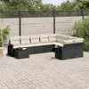 Image de Vidaxl Salon De Jardin 10 Pcs Avec Coussins Noir RÃ©sine TressÃ©e