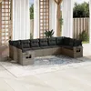 Image de Vidaxl Salon De Jardin Avec Coussins 10 Pcs Gris RÃ©sine TressÃ©e