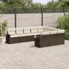 Image de Vidaxl Salon De Jardin 10 Pcs Avec Coussins Marron RÃ©sine TressÃ©e