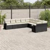 Image de Vidaxl Salon De Jardin 10 Pcs Avec Coussins Noir RÃ©sine TressÃ©e