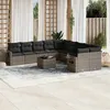 Image de Vidaxl Salon De Jardin 11 Pcs Avec Coussins Gris RÃ©sine TressÃ©e