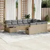 Image de Vidaxl Salon De Jardin 11 Pcs Avec Coussins Beige RÃ©sine TressÃ©e