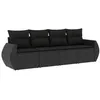 Image de Vidaxl Salon De Jardin 4 Pcs Avec Coussins Noir RÃ©sine TressÃ©e