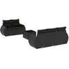 Image de Vidaxl Salon De Jardin 6 Pcs Avec Coussins Noir RÃ©sine TressÃ©e