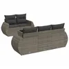 Image de Vidaxl Salon De Jardin 6 Pcs Avec Coussins Gris RÃ©sine TressÃ©e