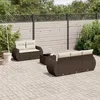 Image de Vidaxl Salon De Jardin Avec Coussins 6 Pcs Marron RÃ©sine TressÃ©e