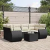 Image de Vidaxl Salon De Jardin 7 Pcs Avec Coussins Noir RÃ©sine TressÃ©e