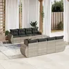 Image de Vidaxl Salon De Jardin 9 Pcs Avec Coussins Gris Clair RÃ©sine TressÃ©e