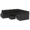 Image de Vidaxl Salon De Jardin 9 Pcs Avec Coussins Noir RÃ©sine TressÃ©e