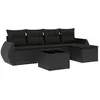 Image de Vidaxl Salon De Jardin 6 Pcs Avec Coussins Noir RÃ©sine TressÃ©e