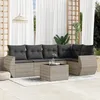 Image de Vidaxl Salon De Jardin 6 Pcs Avec Coussins Gris Clair RÃ©sine TressÃ©e