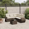 Image de Vidaxl Salon De Jardin Avec Coussins 6 Pcs Marron RÃ©sine TressÃ©e