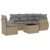 Image de Vidaxl Salon De Jardin Avec Coussins 6 Pcs Beige RÃ©sine TressÃ©e