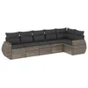 Image de Vidaxl Salon De Jardin 6 Pcs Avec Coussins Gris RÃ©sine TressÃ©e
