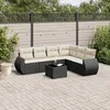 Image de Vidaxl Salon De Jardin 7 Pcs Avec Coussins Noir RÃ©sine TressÃ©e