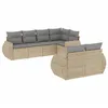 Image de Vidaxl Salon De Jardin Avec Coussins 7 Pcs Beige RÃ©sine TressÃ©e
