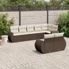 Image de Vidaxl Salon De Jardin 8 Pcs Avec Coussins Marron RÃ©sine TressÃ©e