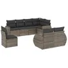 Image de Vidaxl Salon De Jardin 8 Pcs Avec Coussins Gris RÃ©sine TressÃ©e
