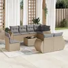 Image de Vidaxl Salon De Jardin Avec Coussins 9 Pcs Beige RÃ©sine TressÃ©e