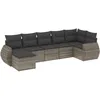 Image de Vidaxl Salon De Jardin Avec Coussins 7 Pcs Gris RÃ©sine TressÃ©e