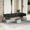 Image de Vidaxl Salon De Jardin 8 Pcs Avec Coussins Gris Clair RÃ©sine TressÃ©e