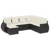 Image de Vidaxl Salon De Jardin 7 Pcs Avec Coussins Noir RÃ©sine TressÃ©e