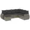 Image de Vidaxl Salon De Jardin Avec Coussins 7 Pcs Gris RÃ©sine TressÃ©e