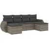 Image de Vidaxl Salon De Jardin 6 Pcs Avec Coussins Gris RÃ©sine TressÃ©e