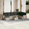 Image de Vidaxl Salon De Jardin 9 Pcs Avec Coussins Gris Clair RÃ©sine TressÃ©e